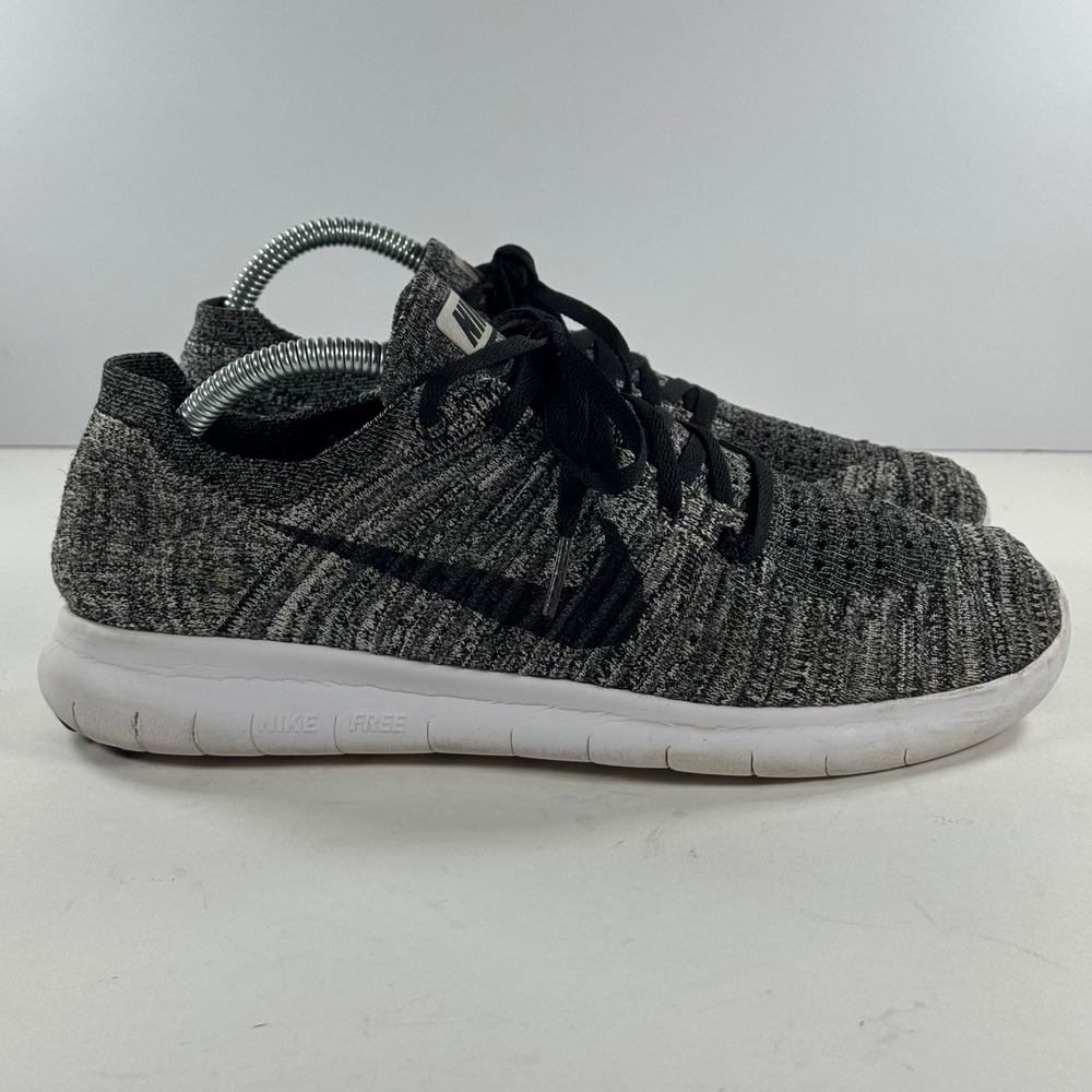 Nike Free RN Flyknit 2016 Oreo Black White Running Shoes 831070-100 women's‎ 10
